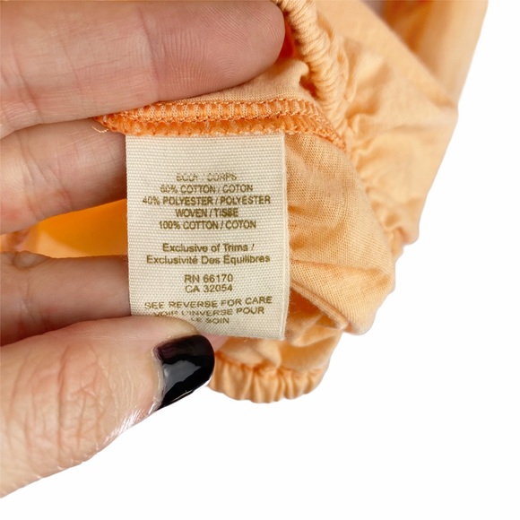 FREE PEOPLE BOHO Orange 3/4 Sleeve Peasant Summer Top XS - Picture 5 of 5